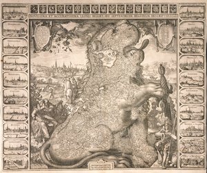 De sytten regioner i den belgiske løve, ca.1583
